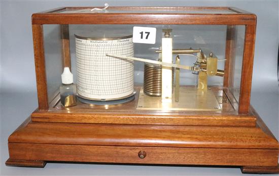 Walnut-cased barograph by F Darton & Co Ltd